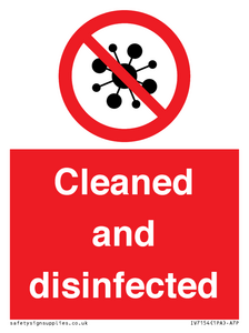 Cleaned and disinfected